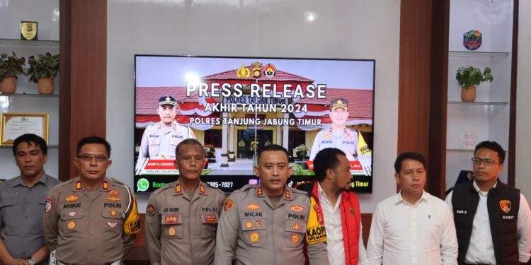 Jelang Pengantian Tahun Polres Tanjabtim Gelar Press Release, Pengunkapan Kasus 2024.