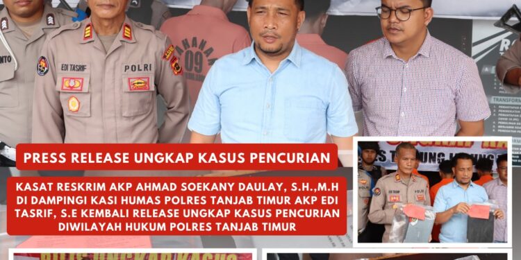 Kasat Reskrim Polres Tanjab Timur AKP Ahmad Soekany Daulay, S.H., M.H. Pimpin Pengungkapan Kasus Pencurian dengan Pemberatan