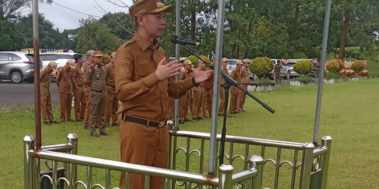 Wakil Bupati Tanjabtimur Muslimin Tanja, Gelar Apel Kedisplinan Perdana Untuk ASN