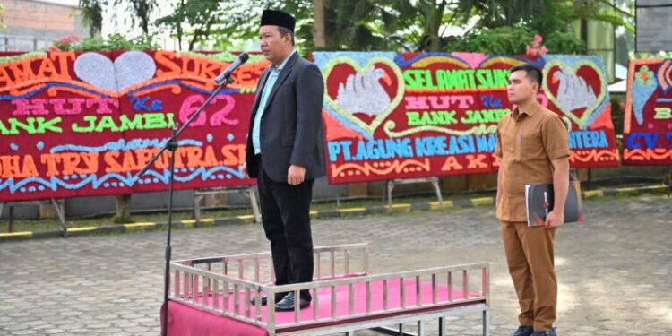 Bupati Tanjabtimur Romi Hariyanto Pimpin Upacara (HUT) Bank 9 Jambi Yang Ke 62 Tahun