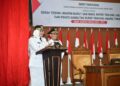 Pidato Pertama Hj.Dillah Hich dan Muslimin Tanja, Setelah Menjabat Orang Nomor 1 di tanjabtimur