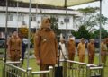 Apel pertama Pasca Lebaran Bupati Hj Dillah Hich, untuk Meningkat kan Kedisplinan Pegawai Negri Sipil di Lingkungan Nya