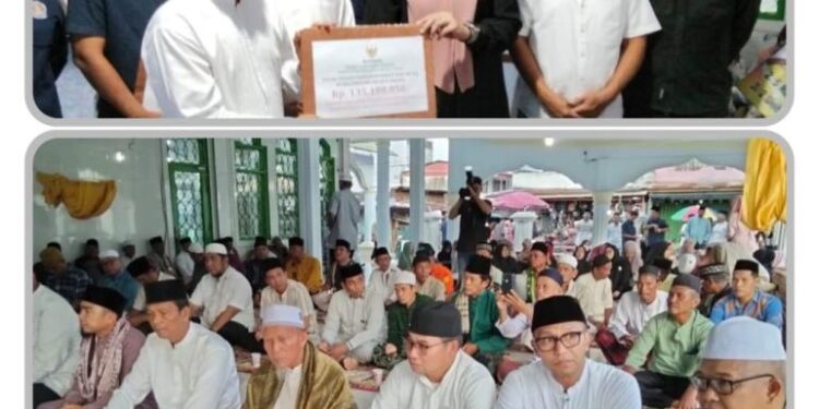 Gelar Safari Ramadan di Masjid Al-Hidayah Nipah Panjang,Bupati Tanjabtimur Salur kan Berbagai Bantuan Fasilitas Umum