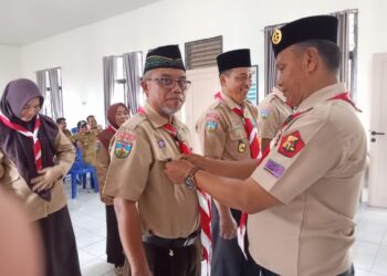 Pelantikan Pengurus Kwaran Gerakan  Pramuka Sabak barat Dilantik Langsung Ketua Kwarcab Iptu Syapriwal