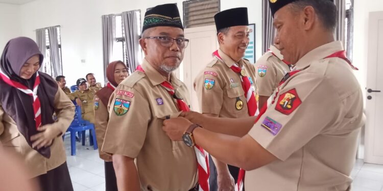 Pelantikan Pengurus Kwaran Gerakan  Pramuka Sabak barat Dilantik Langsung Ketua Kwarcab Iptu Syapriwal