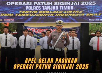 Gelar Apel bersama Polres Tanjabtimur Laksana Kan Operasi Patuh 2025